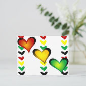 Rasta Hearts Briefkaart (Staand voorkant)