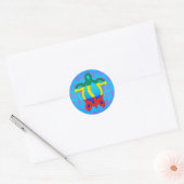 Rasta Honu Ronde Sticker (Envelop)