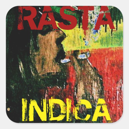 RASTA INDICA VIERKANTE STICKER (Voorkant)