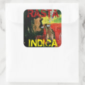 RASTA INDICA VIERKANTE STICKER (Tas)