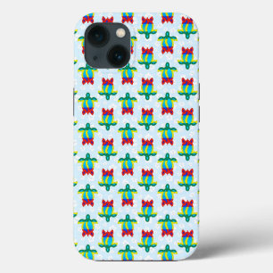 Rasta Island Colors Tribal Turtle Floral iPhone 13 Hoesje