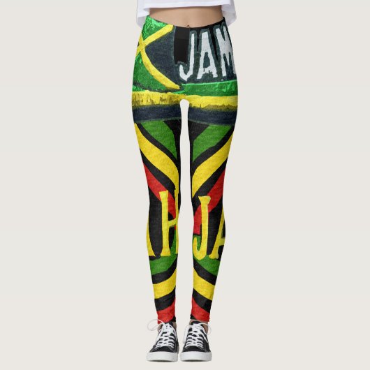 Rasta Jah Jamaïcaine Leggings (Devant)