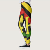 Rasta Jah Rastafari Red Gold Green Leggings (Gauche)