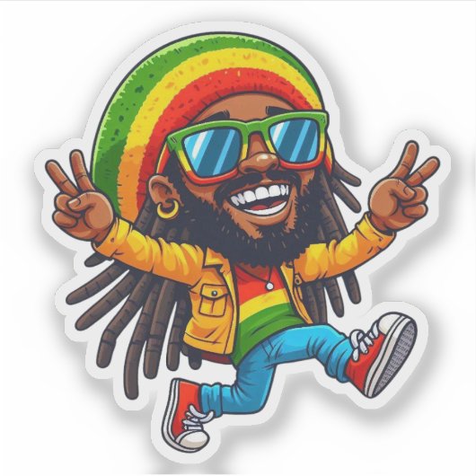 Rasta Jamaican Sticker (Voorkant)