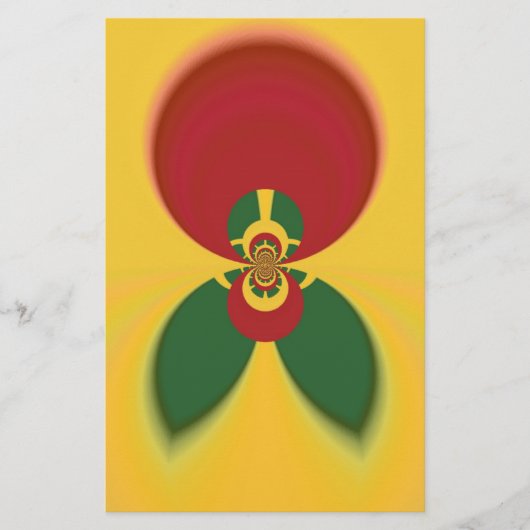 Rasta Kleuren Abstracte Art Print Briefpapier (Voorkant)