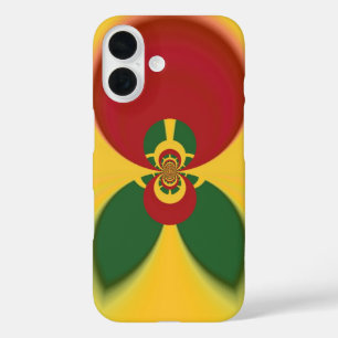 Rasta Kleuren Abstracte Art Print iPhone 16 Hoesje