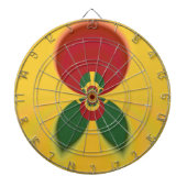 Rasta Kleuren Abstracte Art Print Dartbord (Voorkant)
