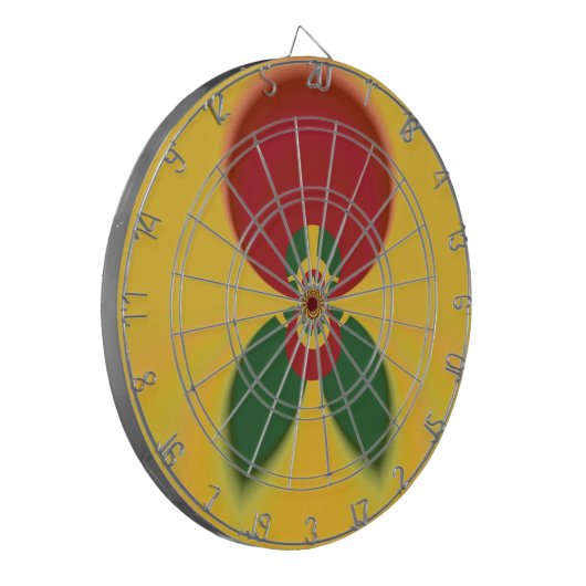 Rasta Kleuren Abstracte Art Print Dartbord (Voorkant Links)