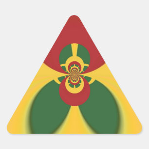 Rasta Kleuren Abstracte Art Print Driehoek Sticker