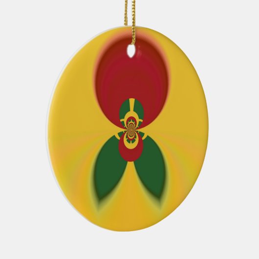 Rasta Kleuren Abstracte Art Print Keramisch Ornament (Rechts)