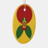 Rasta Kleuren Abstracte Art Print Keramisch Ornament (Rechts)