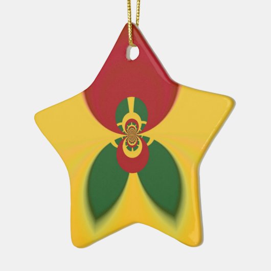 Rasta Kleuren Abstracte Art Print Keramisch Ornament (Links)