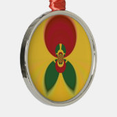 Rasta Kleuren Abstracte Art Print Metalen Ornament (Rechts)