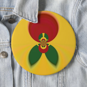 Rasta Kleuren Abstracte Art Print Ronde Button 6,0 Cm