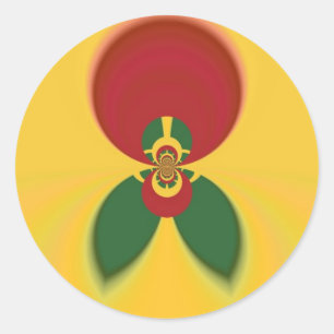 Rasta Kleuren Abstracte Art Print Ronde Sticker