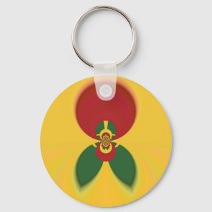 Rasta Kleuren Abstracte Art Print Sleutelhanger