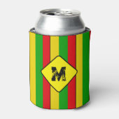 Rasta Kleuren Gestreept Monogram Bier Blikjeskoeler (Blikje Voorkant)
