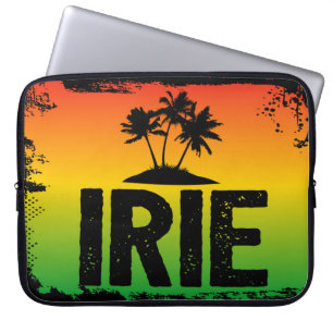 Rasta Kleuren Jamaicaanse IRIE Tropische Palm Bome Laptop Sleeve