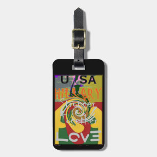 Rasta Kleuren Rood Gouden Groen Hillary Art Print Bagagelabel