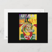 Rasta Kleuren Rood Gouden Groen Hillary Art Print Briefkaart (Voorkant / Achterkant)