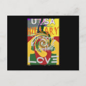 Rasta Kleuren Rood Gouden Groen Hillary Art Print Briefkaart (Voorkant)