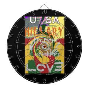 Rasta Kleuren Rood Gouden Groen Hillary Art Print Dartbord