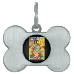 Rasta Kleuren Rood Gouden Groen Hillary Art Print Huisdieren Naamplaatje