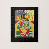 Rasta Kleuren Rood Gouden Groen Hillary Art Print Legpuzzel (Verticaal)