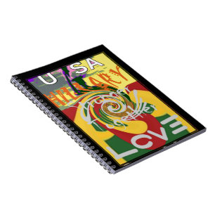 Rasta Kleuren Rood Gouden Groen Hillary Art Print Notitieboek