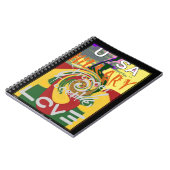 Rasta Kleuren Rood Gouden Groen Hillary Art Print Notitieboek (Linkerzijde)
