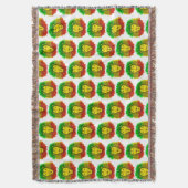 Rasta leeuw hoofd rood geel groen tekening Jamaica Deken (Voorkant Verticaal)