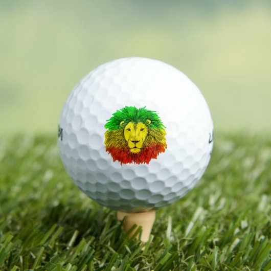 Rasta leeuw hoofd rood geel groen tekening Jamaica Golfballen (Insitu Shirt)