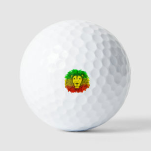 Rasta leeuw hoofd rood geel groen tekening Jamaica Golfballen