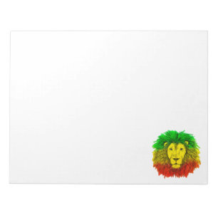 Rasta leeuw hoofd rood geel groen tekening Jamaica Notitieblok