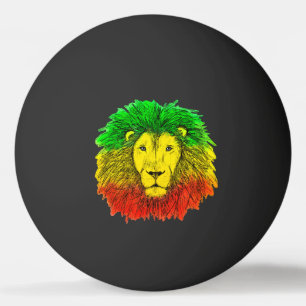 Rasta leeuw hoofd rood geel groen tekening Jamaica Pingpongballen
