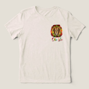 rasta leeuw hoofd rood groen geel Jamaica een lief Tri-Blend Shirt