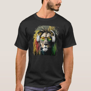 Rasta Leeuw Rastafari Reggae & Jamaica Vibes Hoofd T-shirt