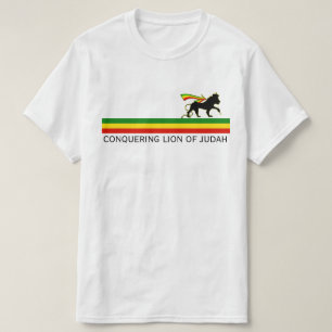 RASTA Leeuw van Juda   Rood Goud Groen T-shirt