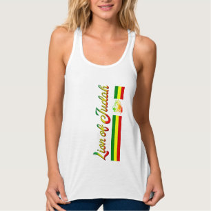 RASTA Leeuw van Juda   Rood Goud Groen Tanktop