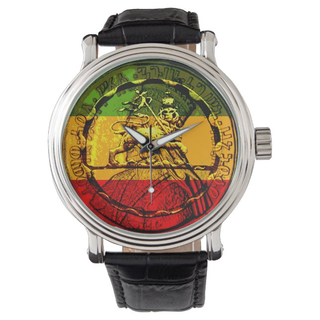 Rasta Leeuw van Judah Horloge Diverse Design (Voorkant)