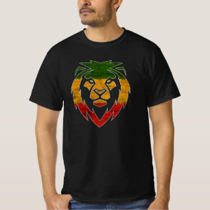 Rasta Leeuwenkop, Rastafari Leeuw, Jamaicaanse vla T-shirt
