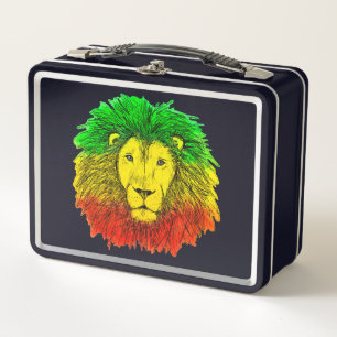 Rasta leeuwenkop rood geel groen tekening Jamaica 