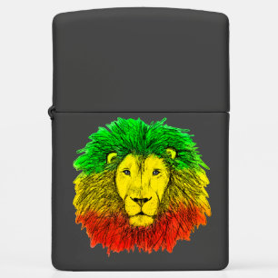 Rasta leeuwenkop rood geel groen tekening Jamaica 
