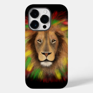 Rasta leeuwenkop rood geel groen tekening Jamaica Case-Mate iPhone 14 Pro Hoesje