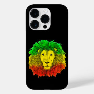 Rasta leeuwenkop rood geel groen tekening Jamaica Case-Mate iPhone 14 Pro Hoesje