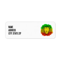 Rasta leeuwenkop rood geel groen tekening Jamaica 
