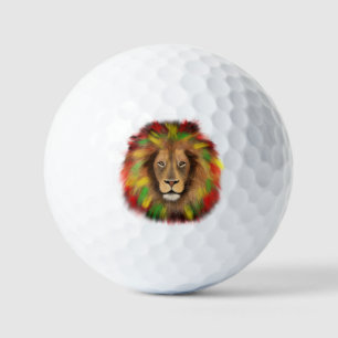 Rasta leeuwenkop rood geel groen tekening Jamaica  Golfballen
