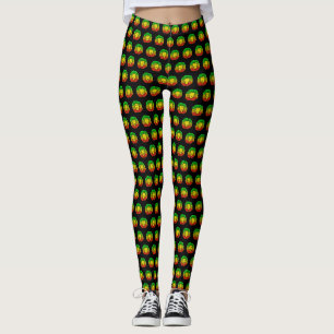 Rasta leeuwenkop rood geel groen tekening Jamaica Leggings