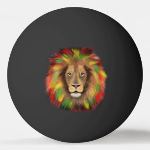 Rasta leeuwenkop rood geel groen tekening Jamaica  Pingpongballen