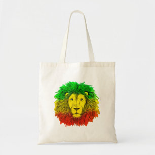 Rasta leeuwenkop rood geel groen tekening Jamaica Tote Bag